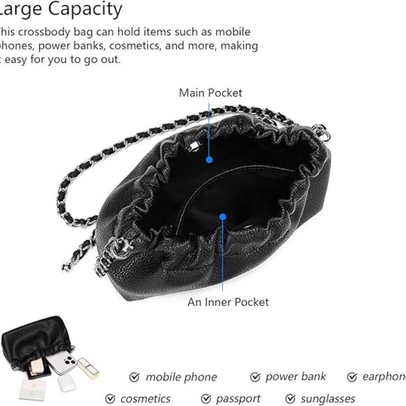 YONBEN Women's PU Shoulder Crossbody Bag - Picture 6 of 6